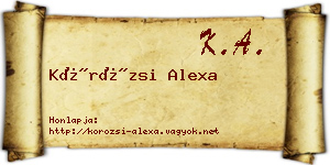 Körözsi Alexa névjegykártya